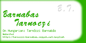 barnabas tarnoczi business card