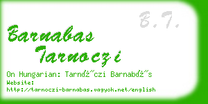 barnabas tarnoczi business card